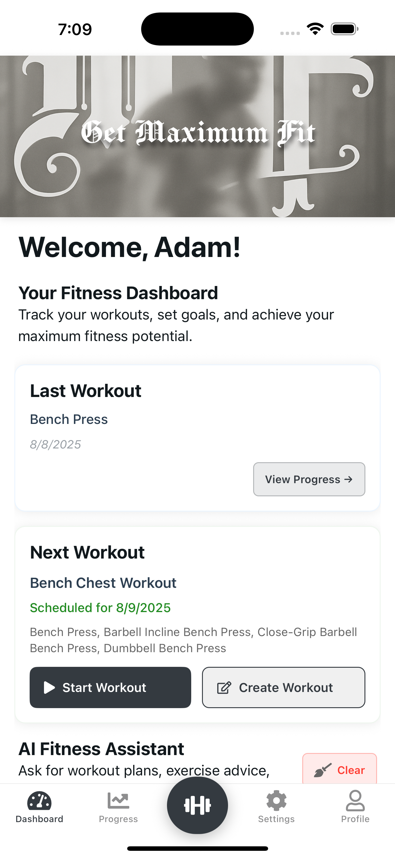 GetMaximumFit App Screenshot 1