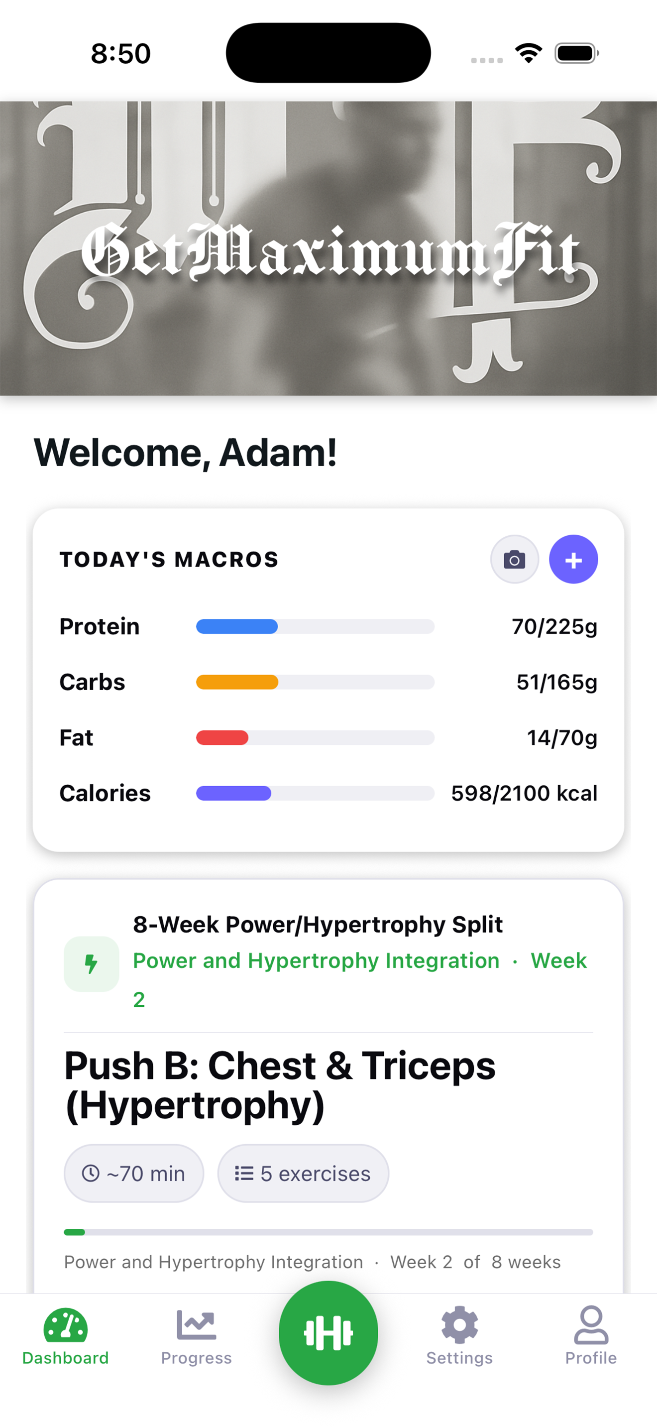 GetMaximumFit - Nutrition Tracking